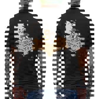 ねこぺん日和 こうきゅうなくるま ダークカラー メンズTシャツ バックプリント - Kawaiitshirt