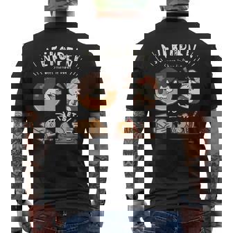 ねこぺん日和 ドーナツ ダークカラー メンズTシャツ バックプリント - Kawaiitshirt