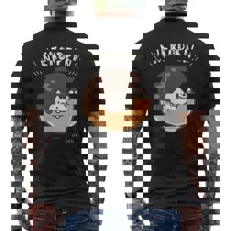 ねこぺん日和 ドーナツねこぺん ダークカラー メンズTシャツ バックプリント - Kawaiitshirt