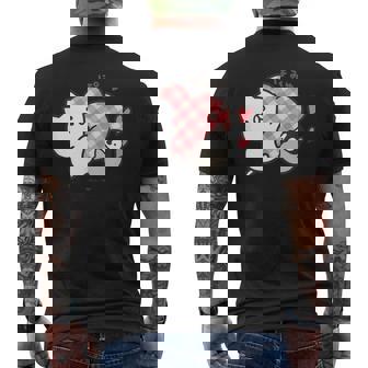 ねこぺん日和 ハート メンズTシャツ バックプリント - Kawaiitshirt