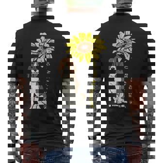 ひまわり サンシャイン ビーグル 動物 ペット ハウンド 犬 恋人 ギフト メンズTシャツ バックプリント - Kawaiitshirt