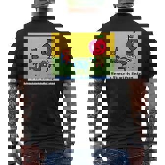 ぷっぷるとお茶会しよう！ メンズTシャツ バックプリント - Kawaiitshirt