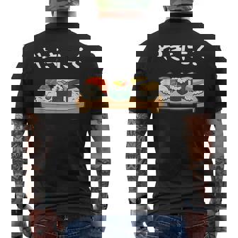 やきにく 寿司パロディ ユーモア 寿司 焼肉 おもしろ 面白い メンズTシャツ バックプリント - Kawaiitshirt