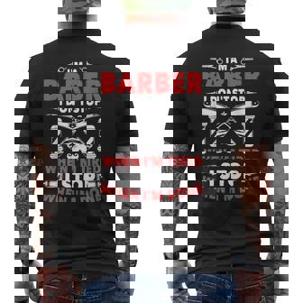 やったら床屋止まるよ美容師理髪師プレゼント メンズTシャツ バックプリント - Kawaiitshirt