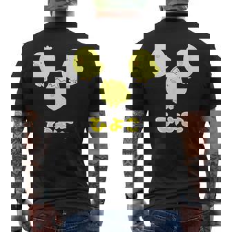 ゆるひよこさん（ともだち）【どうぶつフレンズ】黄色い鳥の雛 玉子 卵の殻 面白 ゆるくて かわいい 動物 イラスト メンズTシャツ バックプリント - Kawaiitshirt