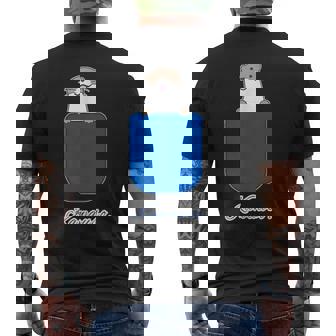 ゆるカワウソさん Otters オッターズ『いん ざ ぽけっと』（ブルーポケット）コツメカワウソ かわいい イラスト メンズTシャツ バックプリント - Kawaiitshirt