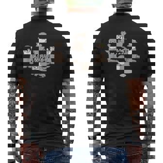 ゆるカワウソさん まるくん『あつまれ！』【 No102 】コツメカワウソ メンズTシャツ バックプリント - Kawaiitshirt