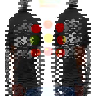 りんごの種類 りんご好き リンゴ果樹園 りんご狩り メンズTシャツ バックプリント - Kawaiitshirt