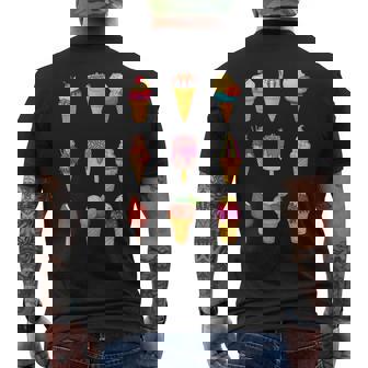 アイスクリーム アイスクリーム アイスクリーム販売ソフトアイスクリーム メンズTシャツ バックプリント - Kawaiitshirt