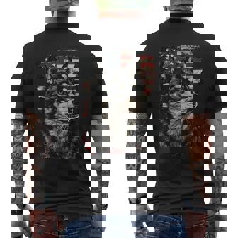 アイヌ犬 アメリカ国旗 メンズTシャツ バックプリント - Kawaiitshirt