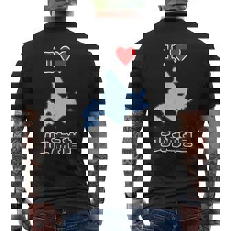 アイラブ・北海道（I Love ハート）地図【47都道府県】ジモtティ Jimo-T 地元愛 お土産 面白 メンズTシャツ バックプリント - Kawaiitshirt