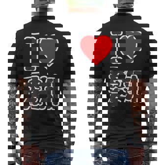 アイラブ・愛知（I Love ハート）Big 大きな文字【47都道府県】ジモtティ 地元愛 旅行お土産 面白 メンズTシャツ バックプリント - Kawaiitshirt