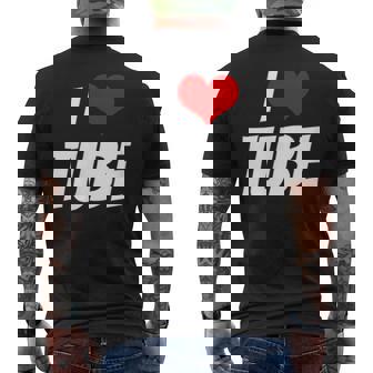 アイ・ラブ・チューブ・ハート メンズTシャツ バックプリント - Kawaiitshirt