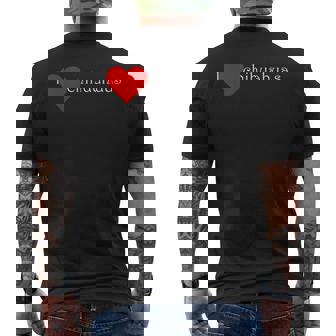 アイ・ラブ・チワワ メンズTシャツ バックプリント - Kawaiitshirt