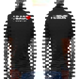 アイ・ラブ・ドラゴンズ メンズTシャツ バックプリント - Kawaiitshirt