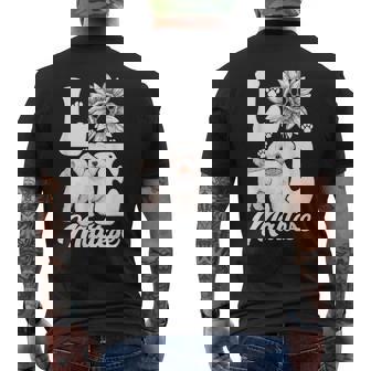 アイ・ラブ・マルチーズ・ドッグ・オーナー・ファニー・ポー・プリント・サンフラワー・ラバー メンズTシャツ バックプリント - Kawaiitshirt