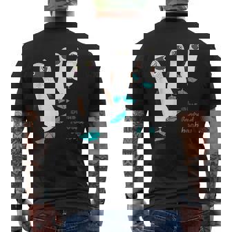 アオアシカツオドリ 鳥 メンズTシャツ バックプリント - Kawaiitshirt