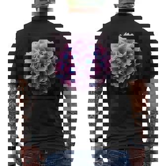 アジサイのようなアジサイの花 メンズTシャツ バックプリント - Kawaiitshirt
