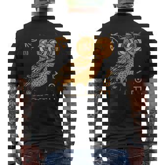 アテナのフクロウ ギリシャ神話 古代ギリシャ メンズTシャツ バックプリント - Kawaiitshirt