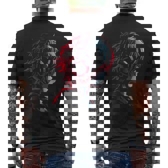 アニメ 漫画 グラフィック ヘッドフォン アートワークアニメ メンズTシャツ バックプリント - Kawaiitshirt