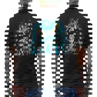 アヌビスとバステト 古代エジプトの死後の世界の神 メンズTシャツ バックプリント - Kawaiitshirt