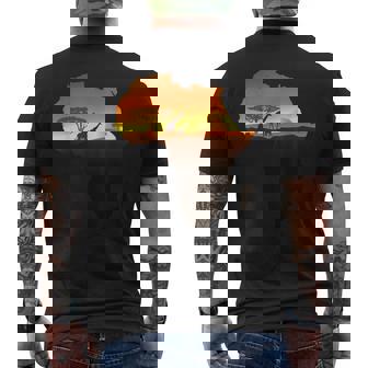 アフリカ キリン サバンナ サンライズ タンザニア ケニア アフリカ メンズTシャツ バックプリント - Kawaiitshirt