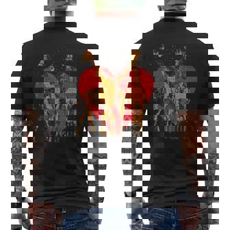 アフリカ サファリ アニマル ハート バレンタインデー ギフト ラブ キリン メンズTシャツ バックプリント - Kawaiitshirt