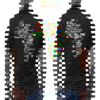 アフリカの地図-アフリカの国の旗の贈り物が付いているアフリカの地図 メンズTシャツ バックプリント - Kawaiitshirt