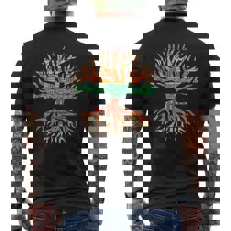 アフリカンパターンの木の根 黒史 メンズTシャツ バックプリント - Kawaiitshirt