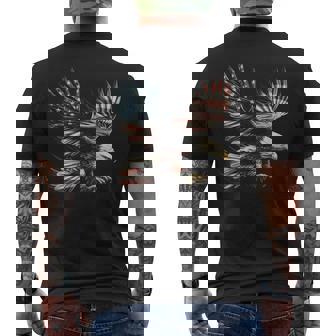 アメリカの国旗白頭ワシ米国独立記念日アートワーク デザイン メンズTシャツ バックプリント - Kawaiitshirt