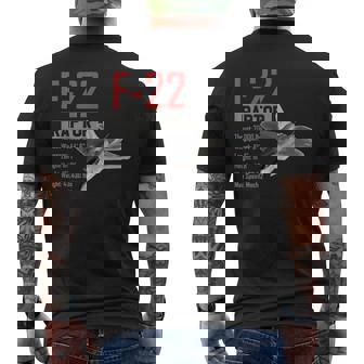 アメリカ航空機ステルス戦闘機 F22 ラプター メンズTシャツ バックプリント - Kawaiitshirt