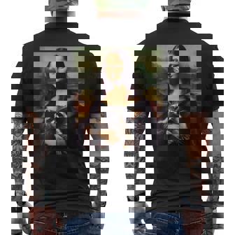 アライグマとモナリザ メンズTシャツ バックプリント - Kawaiitshirt