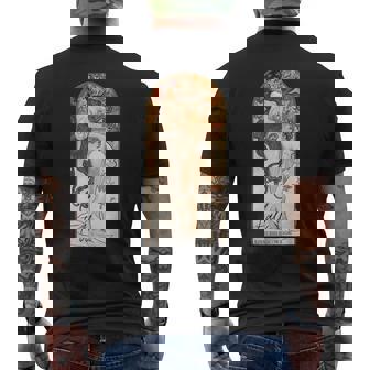 アルフォンス・マリア・ミュシャの「四季」-秋 メンズTシャツ バックプリント - Kawaiitshirt