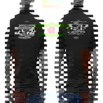 アロハ ハイビスカス フラワー トロピカルハワイアンデザイン メンズTシャツ バックプリント - Kawaiitshirt