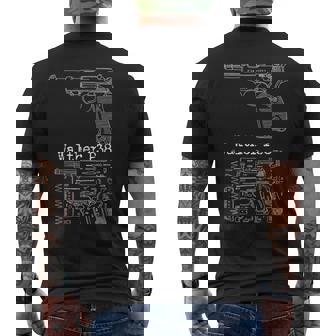 アンティークヴィンテージ第二次世界大戦 ワルサー P38 ガンコレクター用 メンズTシャツ バックプリント - Kawaiitshirt