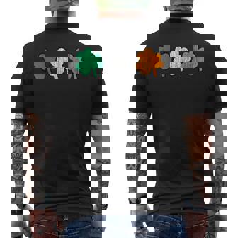 アンティーク調 シャムロック レトロスタイル アイリッシュ 三つ葉 クローバー かわいい メンズTシャツ バックプリント - Kawaiitshirt