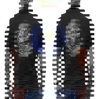 アースプラネット 地球 北米 平球 宇宙雲 メンズTシャツ バックプリント - Kawaiitshirt