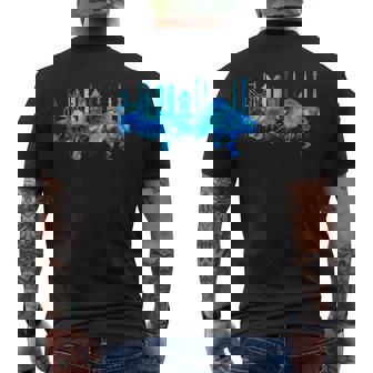 イスタンブールのスカイライン 青いモスク 青い絵 トルコ メンズTシャツ バックプリント - Kawaiitshirt