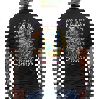 イタリアのブレインロットビッグミーム7月4日フラッグフット。 メンズTシャツ バックプリント - Kawaiitshirt