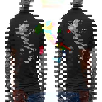 イタリア地図ブーツ 国旗 イタリア メンズTシャツ バックプリント - Kawaiitshirt