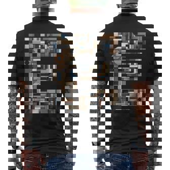 イニシャル 名前 文字 E アルファベット キュービズム アートスタイル 長袖tシャツ メンズTシャツ バックプリント - Kawaiitshirt