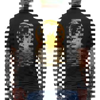 イルカ 海 夕日 月 反射 自然 恋人 ギフト メンズTシャツ バックプリント - Kawaiitshirt