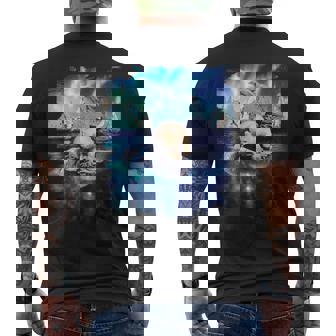 イルカと北のシロクマ、ライトとイルカ メンズTシャツ バックプリント - Kawaiitshirt