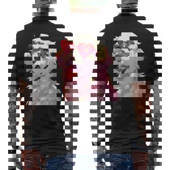 イングリッシュクリーム ゴールデンレトリバー ママギフト ハート メガネ ラブ メンズTシャツ バックプリント - Kawaiitshirt