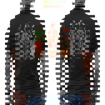 インディアン族 ネイティブアメリカン フェザーヘッドドレス インディアンチーフ メンズTシャツ バックプリント - Kawaiitshirt