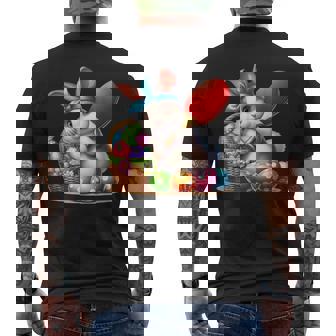 イースターバニー卓球ウサギイースターエッグ卓球 メンズTシャツ バックプリント - Kawaiitshirt