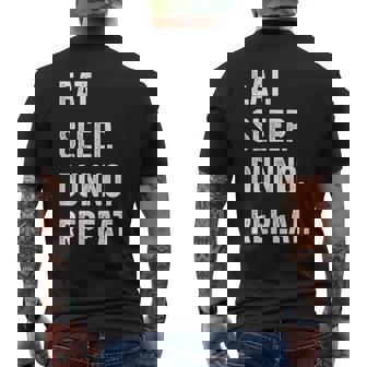 イート・スリープ・ディスクダンノ・リピート メンズTシャツ バックプリント - Kawaiitshirt