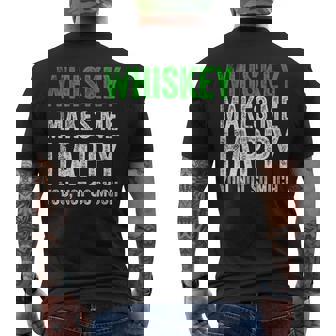 ウィスキーは私を幸せにします、You Noto Much ウイスキー メンズTシャツ バックプリント - Kawaiitshirt