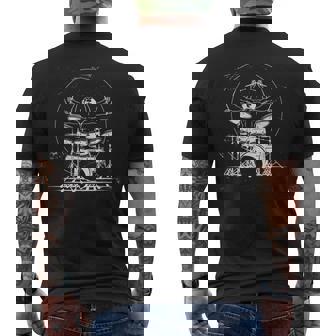 ウィトルウィウス的人体図 ドラム 面白tシャツ レオナルドダヴィンチ おもしろ ドラマー 服 音楽 メンズ メンズTシャツ バックプリント - Kawaiitshirt