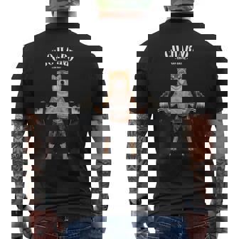 ウェイトリフティング 筋トレ バーベル やる気がないなら家に帰れ柴犬 しばいぬ 犬 メンズTシャツ バックプリント - Kawaiitshirt